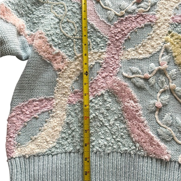 Vintage Jaclyn Smith Pastel Knit Sweater | Textured 80s/90s Pullover | Size M - Picture 3 of 9